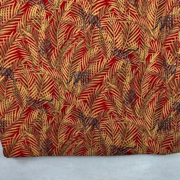 Vtg Ann May 100% Silk Red Yellow Tiger Animal Print Jungle Pencil Skirt Sz 12 - Picture 3 of 7